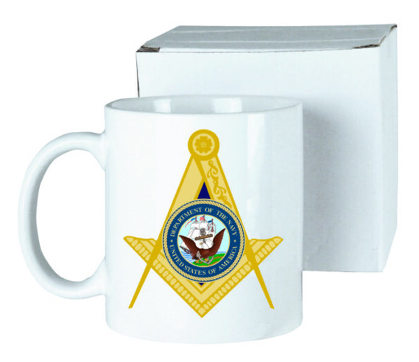 Masonic US Navy Ceramic Coffee Mug New