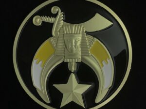 Shriners Small (Black) - 2" Diameter Auto Emblem