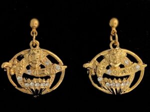 Ladies Oriental Shrine of North America Charm Earrings in Gold