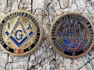 Masonic US Navy Veteran Challenge Coin