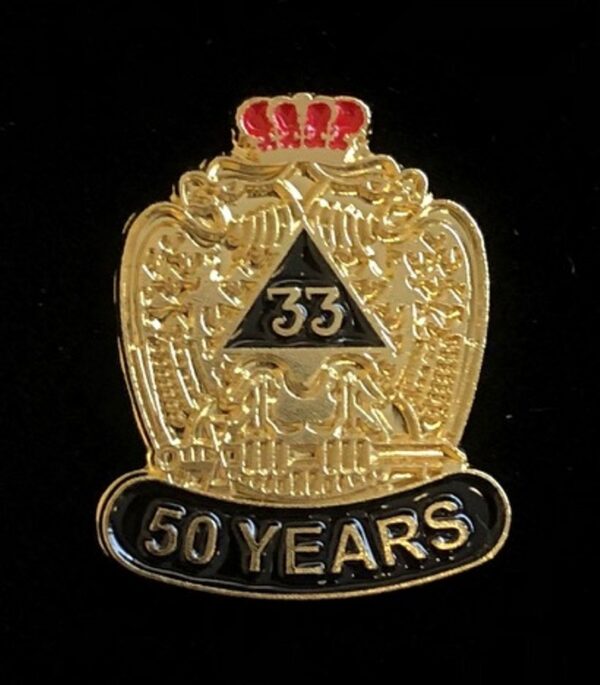 Scottish Rite 33rd Degree 50 Year Lapel Pin New