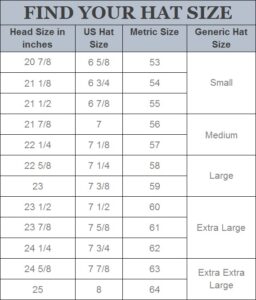 Hat Sizing Chart