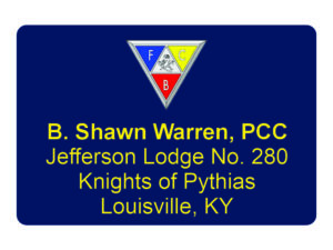 Knights of Pythias Name Badge Tag