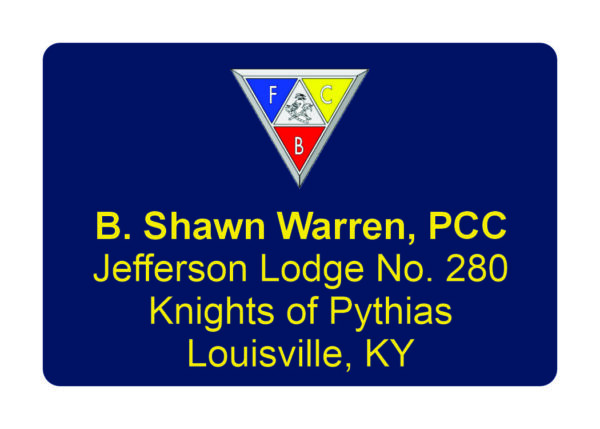 Knights of Pythias Name Badge Tag