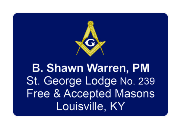 Masonic Name Badge Tag