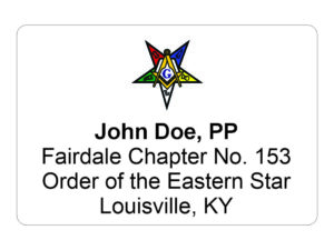 Eastern Star Past Patron Name Badge Tag