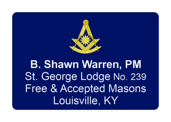 Masonic Past Master Name Badge Tag