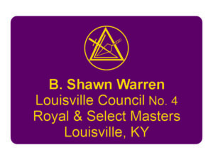 Royal and Select Master Name Badge Tag