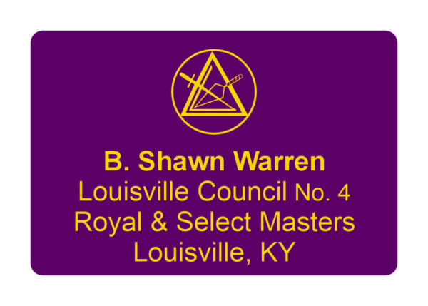 Royal and Select Master Name Badge Tag