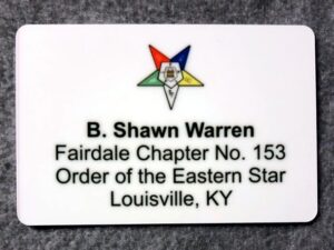 Custom Eastern Star Name Badge