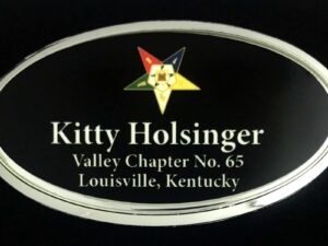 Lady Custom Oval Name Badge