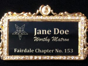 Lady Badge Crystals Rectangle Black