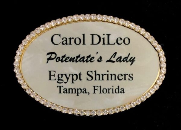 Shrine Divan Lady Badge Crystals Oval