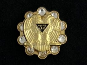 32nd Degree Lapel Pin with Crystals
