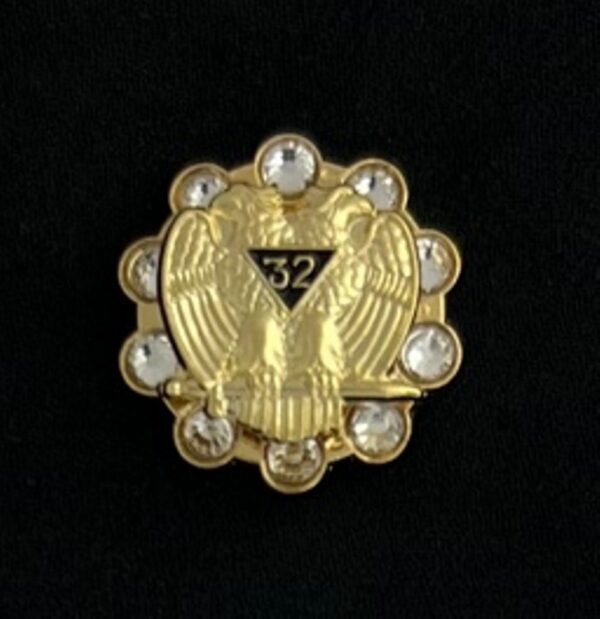 32nd Degree Lapel Pin with Crystals