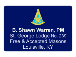 Masonic Past Master No Square Name Badge Tag