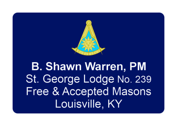 Masonic Past Master No Square Name Badge Tag