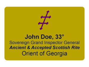 Sovereign Grand Inspector General Name Badge Tag