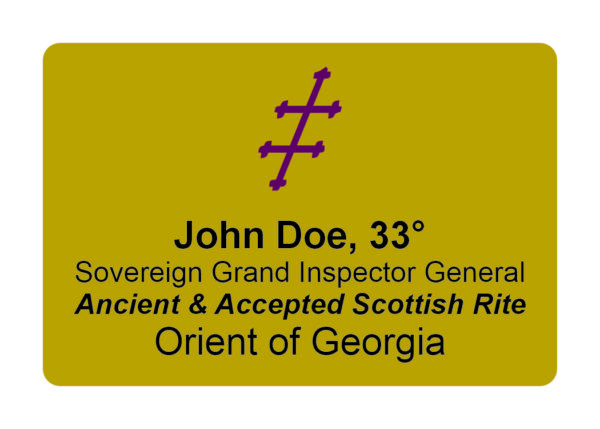 Sovereign Grand Inspector General Name Badge Tag