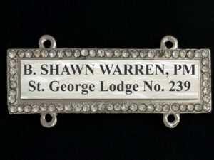 Chain Collar Bar in Silver with Rhinestones
