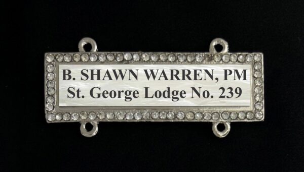 Chain Collar Bar in Silver with Rhinestones