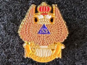 Scottish Rite 33rd Degree Wings Up Lapel Pin