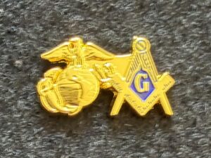 Masonic United States Marine Corps Veteran Lapel Pin