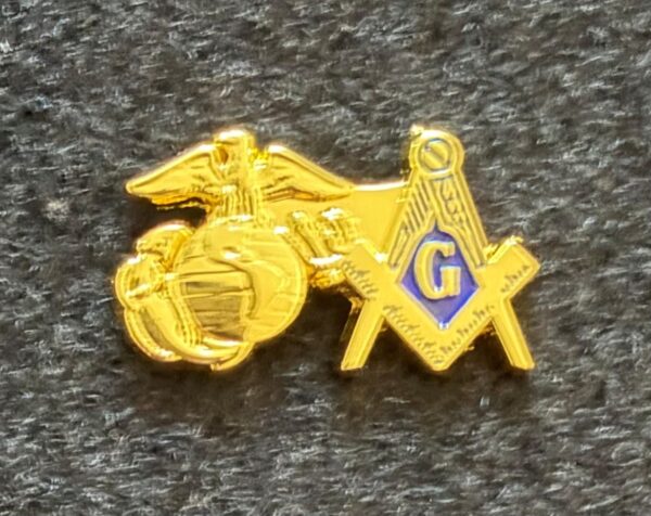 Masonic United States Marine Corps Veteran Lapel Pin